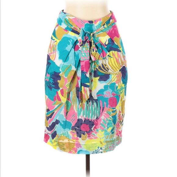 NWOT J.Crew Vibrant Floral Tie Waist Skirt - Picture 2 of 13